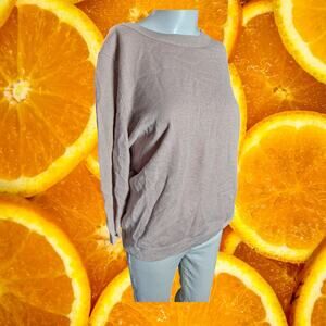 New York‎ & Company Pink Metallic Accent 3/4 Sleeve Boat-Neck Sweater Size L